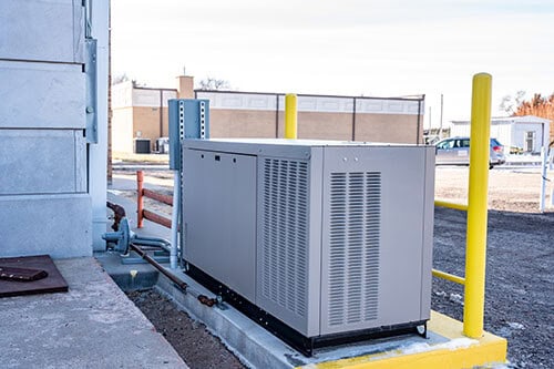 Outdoor Generator With Protective Bollards