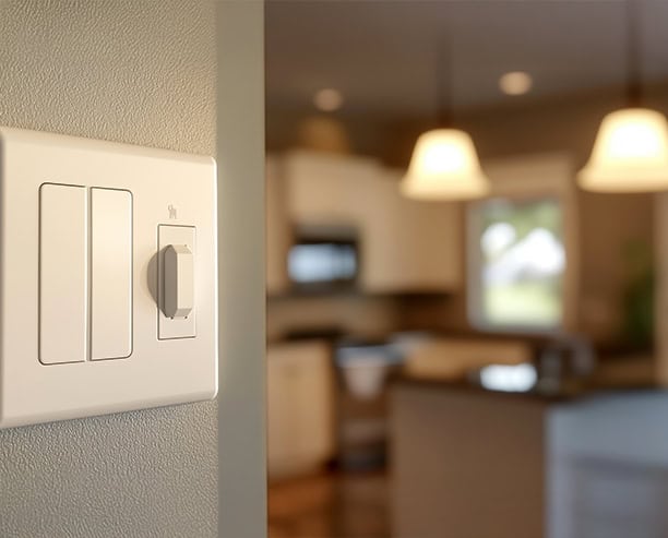 Modern Light Dimmer Switch In Contemporary Kitchen